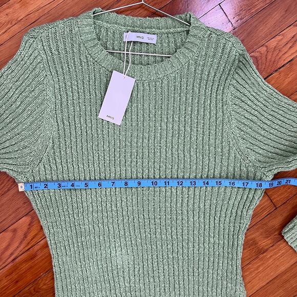 NWT Mango Green Ribbed Long Dress Size 1XL / 14 - Picture 12 of 14